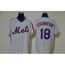 Mets 18 Darryl Strawberry White 2020 Nike Cool Base Jersey