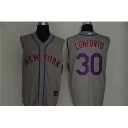 Mets 30 Michael Conforto Gray Nike Cool Base Sleeveless Jersey