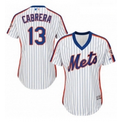 Womens Majestic New York Mets 13 Asdrubal Cabrera Authentic White Alternate Cool Base MLB Jersey