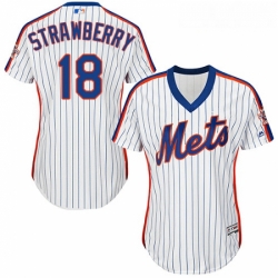 Womens Majestic New York Mets 18 Darryl Strawberry Replica White Alternate Cool Base MLB Jersey