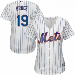 Womens Majestic New York Mets 19 Jay Bruce Replica White Home Cool Base MLB Jersey 