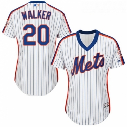 Womens Majestic New York Mets 20 Neil Walker Authentic White Alternate Cool Base MLB Jersey