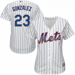 Womens Majestic New York Mets 23 Adrian Gonzalez Authentic White Home Cool Base MLB Jersey 