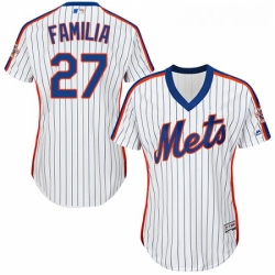 Womens Majestic New York Mets 27 Jeurys Familia Authentic White Alternate Cool Base MLB Jersey