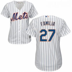 Womens Majestic New York Mets 27 Jeurys Familia Authentic White Home Cool Base MLB Jersey