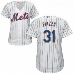 Womens Majestic New York Mets 31 Mike Piazza Replica White Home Cool Base MLB Jersey