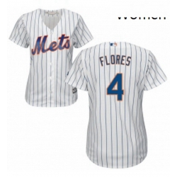 Womens Majestic New York Mets 4 Wilmer Flores Replica White Home Cool Base MLB Jersey