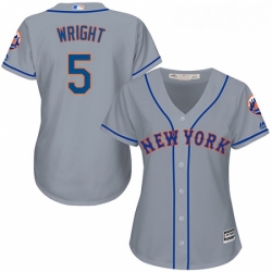 Womens Majestic New York Mets 5 David Wright Authentic Grey Road Cool Base MLB Jersey