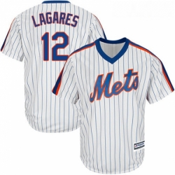 Youth Majestic New York Mets 12 Juan Lagares Authentic White Alternate Cool Base MLB Jersey