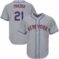 Youth Majestic New York Mets 21 Todd Frazier Authentic Grey Road Cool Base MLB Jersey 