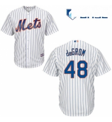 Youth Majestic New York Mets 48 Jacob DeGrom Replica White Home Cool Base MLB Jersey