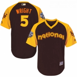 Youth Majestic New York Mets 5 David Wright Authentic Brown 2016 All Star National League BP Cool Base MLB Jersey