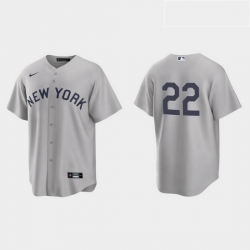 Men New York Yankees 22 Greg Allen Men Nike Gray 2021 Field of Dreams Game MLB Jersey