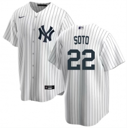 Men New York Yankees 22 Juan Soto White Cool Base Stitched Baseball Jersey