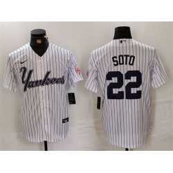 Men New York Yankees 22 Juan Soto White Cool Base Stitched Baseball Jersey