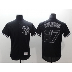 Men New York Yankees 27 Giancarlo Stanton Black Fashion Flex Base Stitched jersey