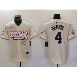 Men New York Yankees 4  Lou Gehrig The Bronx Graffiti V2 Vapor Limited Stitched Baseball Jersey 1