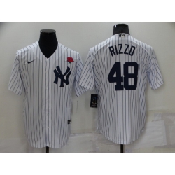 Men New York Yankees 48 Anthony Rizzo White Cool Base Stitched Baseball Jersey