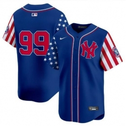 Men New York Yankees #99 Aaron Judge Blue Flag fashion Blue Jersey