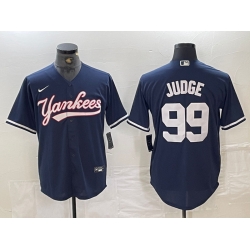 Men New York Yankees 99 Aaron Judge Navy Cool Base Stitched Baseball Jersey