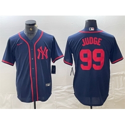 Men New York Yankees 99 Aaron Judge Navy Cool Base Stitched Baseball Jersey