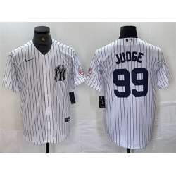 Men New York Yankees 99 Aaron Judge White Cool Base Stitched Baseball Jersey 1