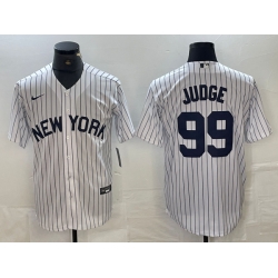 Men New York Yankees 99 Aaron Judge White Cool Base Stitched Baseball Jersey