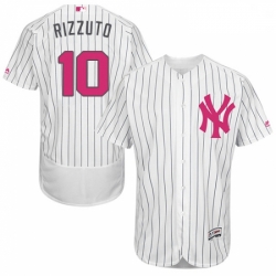 Mens Majestic New York Yankees 10 Phil Rizzuto Authentic White 2016 Mothers Day Fashion Flex Base MLB Jersey