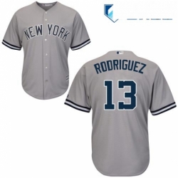 Mens Majestic New York Yankees 13 Alex Rodriguez Replica Grey Road MLB Jersey