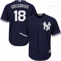 Mens Majestic New York Yankees 18 Didi Gregorius Replica Navy Blue Alternate MLB Jersey