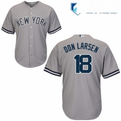 Mens Majestic New York Yankees 18 Don Larsen Replica Grey Road MLB Jersey