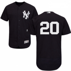 Mens Majestic New York Yankees 20 Jorge Posada Navy Blue Alternate Flex Base Authentic Collection MLB Jersey