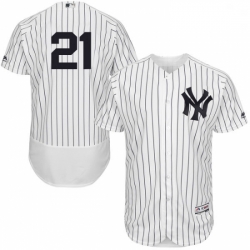 Mens Majestic New York Yankees 21 Paul ONeill White Home Flex Base Authentic Collection MLB Jersey