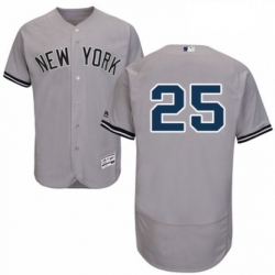 Mens Majestic New York Yankees 25 Gleyber Torres Grey Road Flex Base Authentic Collection MLB Jersey