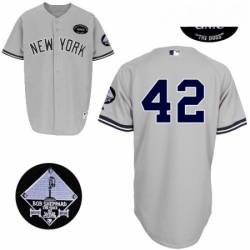 Mens Majestic New York Yankees 42 Mariano Rivera Authentic Grey GMS The Boss MLB Jersey