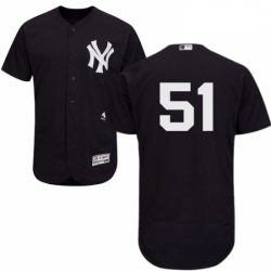 Mens Majestic New York Yankees 51 Bernie Williams Navy Blue Alternate Flex Base Authentic Collection MLB Jersey