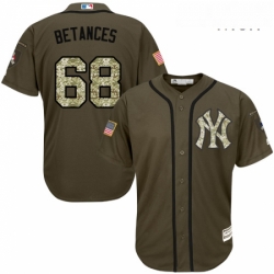 Mens Majestic New York Yankees 68 Dellin Betances Authentic Green Salute to Service MLB Jersey