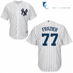 Mens Majestic New York Yankees 77 Clint Frazier Replica White Home MLB Jersey 