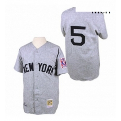 Mens Mitchell and Ness 1939 New York Yankees 5 Joe DiMaggio Authentic Grey Throwback MLB Jersey