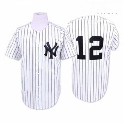 Mens Mitchell and Ness New York Yankees 12 Wade Boggs Authentic White 1996 Throwback MLB Jersey