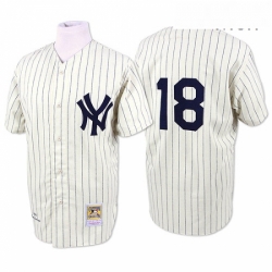 Mens Mitchell and Ness New York Yankees 18 Don Larsen Authentic White 1956 Throwback MLB Jersey