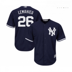 Mens New York Yankees 26 DJ LeMahieu Replica Navy Blue Alternate Baseball Jersey 