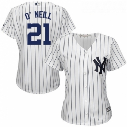 Womens Majestic New York Yankees 21 Paul ONeill Authentic White Home MLB Jersey