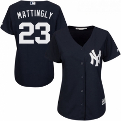 Womens Majestic New York Yankees 23 Don Mattingly Authentic Navy Blue Alternate MLB Jersey