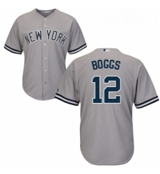 Youth Majestic New York Yankees 12 Wade Boggs Replica Grey Road MLB Jersey