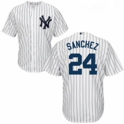 Youth Majestic New York Yankees 24 Gary Sanchez Replica White Home MLB Jersey