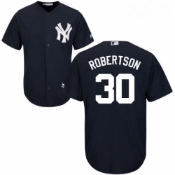 Youth Majestic New York Yankees 30 David Robertson Authentic Navy Blue Alternate MLB Jersey 