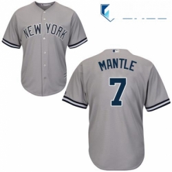 Youth Majestic New York Yankees 7 Mickey Mantle Replica Grey Road MLB Jersey