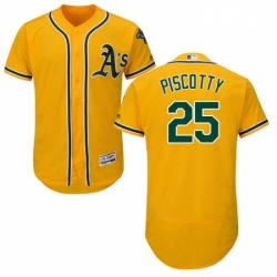 Mens Majestic Oakland Athletics 25 Stephen Piscotty Gold Alternate Flex Base Authentic Collection MLB Jersey