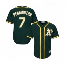 Mens Oakland Athletics 7 Cliff Pennington Replica Green Alternate 1 Cool Base Baseball Jersey 